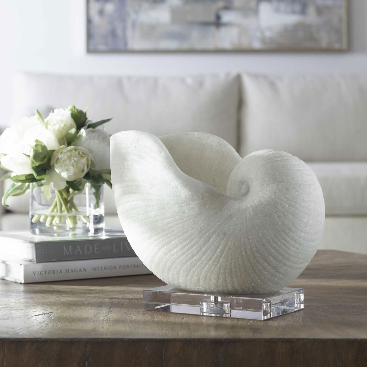 Nautilus Shell Sculpture, Figurines & Statue by Uttermost, 11" width x 8.75" height x 7.5" depth View 3