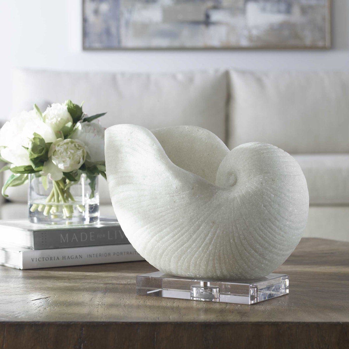 Nautilus Shell Sculpture, Figurines & Statue by Uttermost, 11" width x 8.75" height x 7.5" depth View 3