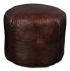 Soccerball Stool, Dark Brown Leather thumbnail 0
