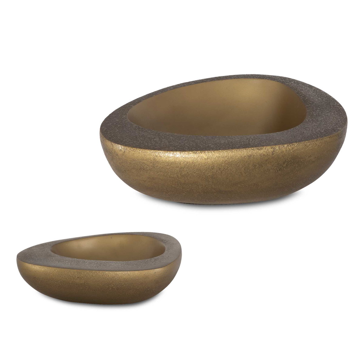 Ovate Brass Bowls Set Of 2, Decorative by Uttermost, 15" width x 4.5" height x 12" depth View 1
