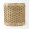 Michelle  Light Brown Woven Seagrass Round Pouf, Ottoman by Mercana, 17.72" length x 17.72" width x 17.72" height thumbnail 3