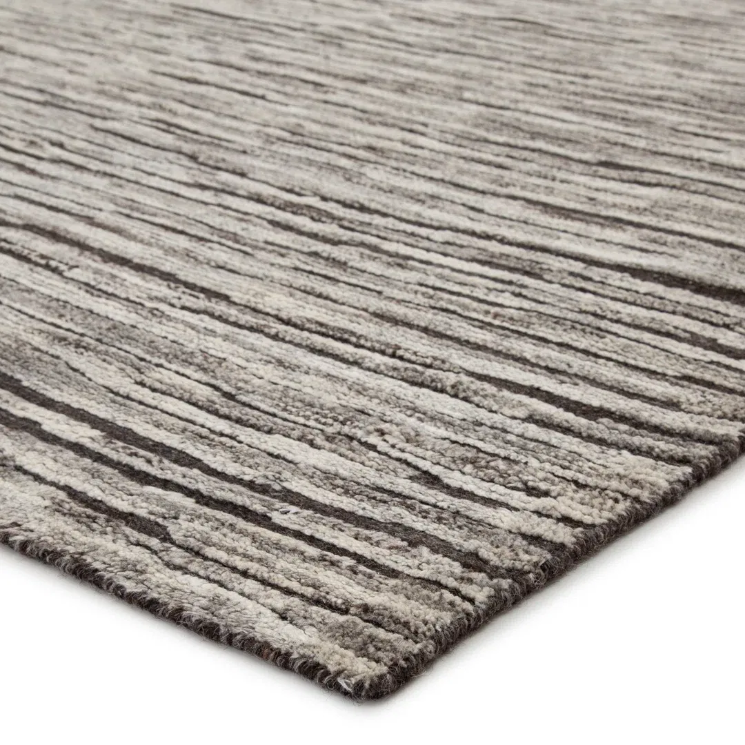 Jaipur Living Ramsay Hand-Knotted Striped Dark Gray/ Ivory Area Rug 9'X12' large image 