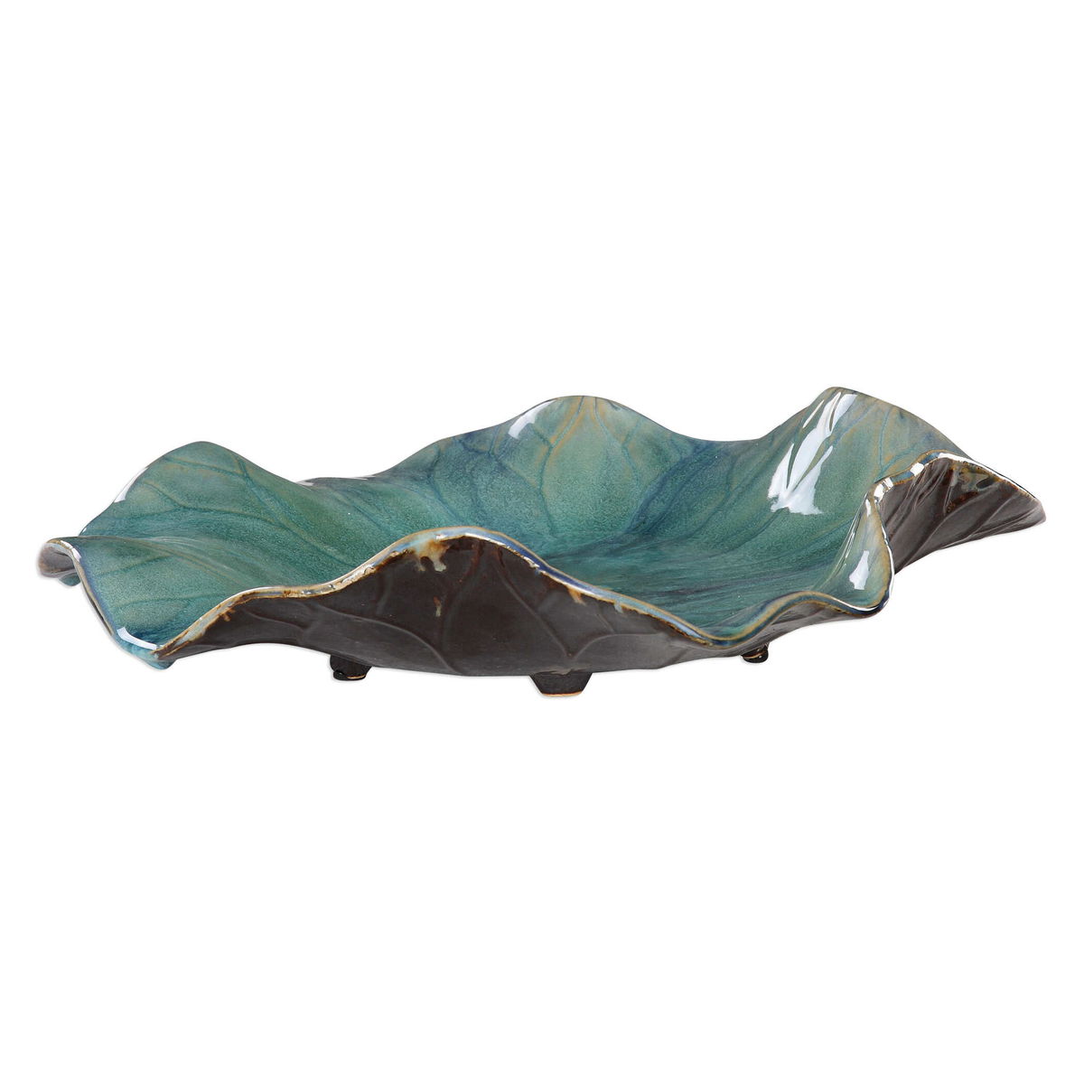 Abella Ceramic Flowers Set/3, Figurines & Statue by Uttermost, 17.87" width x 17.87" height x 3.87" depth View 5