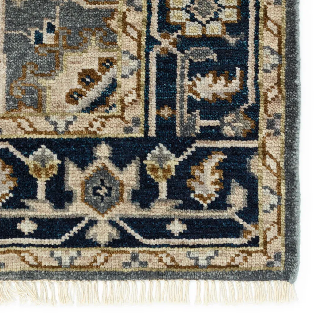 Jaipur Living Andrews Handknotted Medallion Gray Brown Area Rug large image 