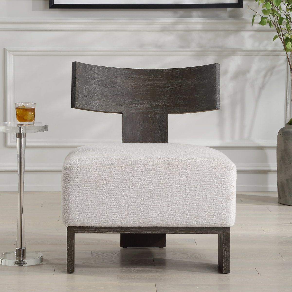 Finlay Dark Walnut Accent Chair, by Uttermost, 27.5" width x 32.25" height x 25.5" depth View 2