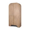 Sorina Reverse Fluted Light Brown Wood Curio Cabinet thumbnail 0
