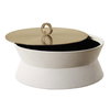 Luxe White Shagreen Round Box, Boxe by Uttermost, 10" width x 5.5" height x 10" depth thumbnail 4
