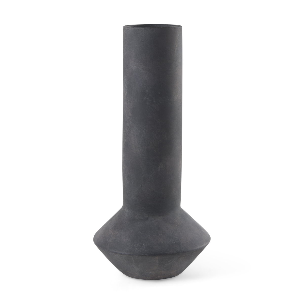 Esme  Dark Gray Ceramic Vase, by Mercana, 7.09" length x 7.09" width x 14.96" height View 1
