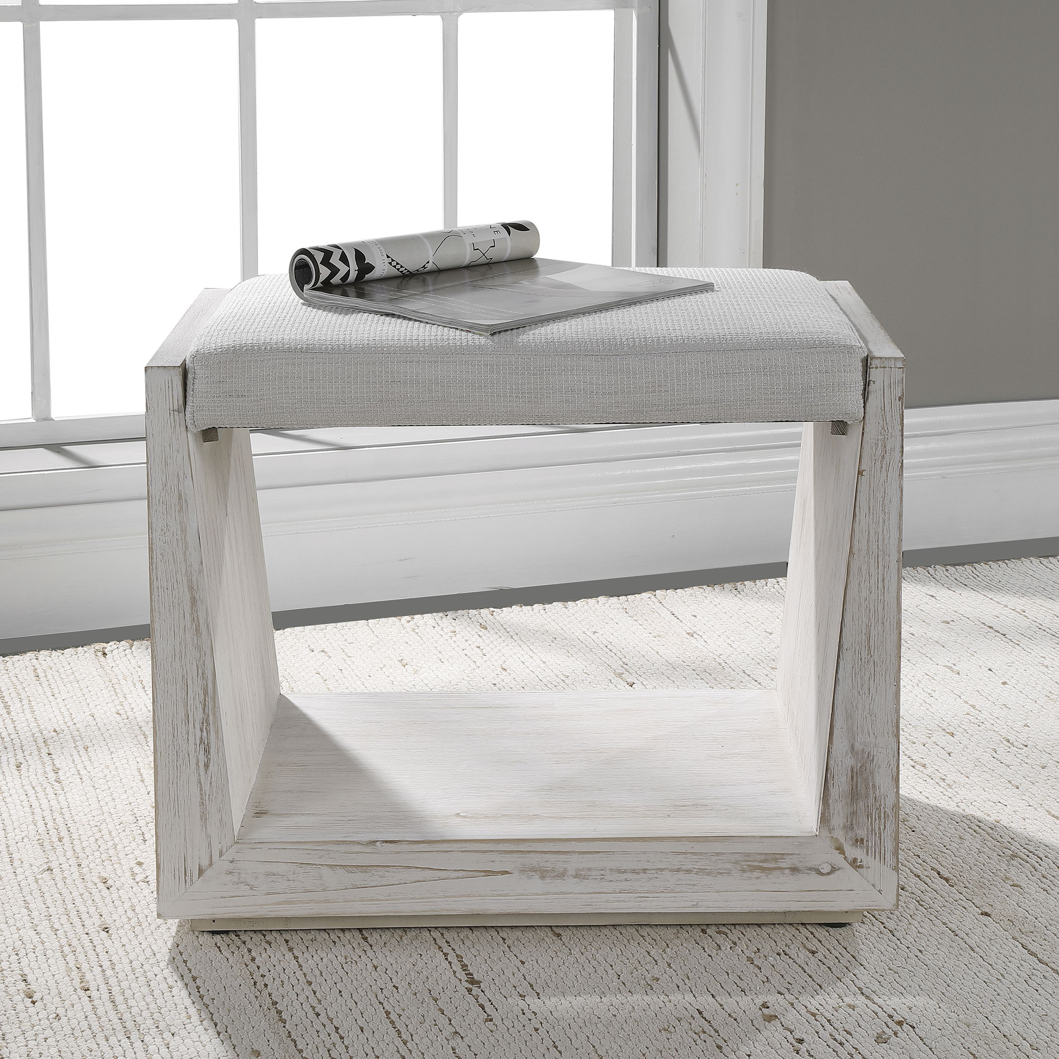 Cabana White Small Bench large image 