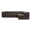 Form Signature Modular Sectional Espresso Brown Leather, Sectional Sofa by Moe's Home, 112" width x 26" height x 71.5" depth thumbnail 1