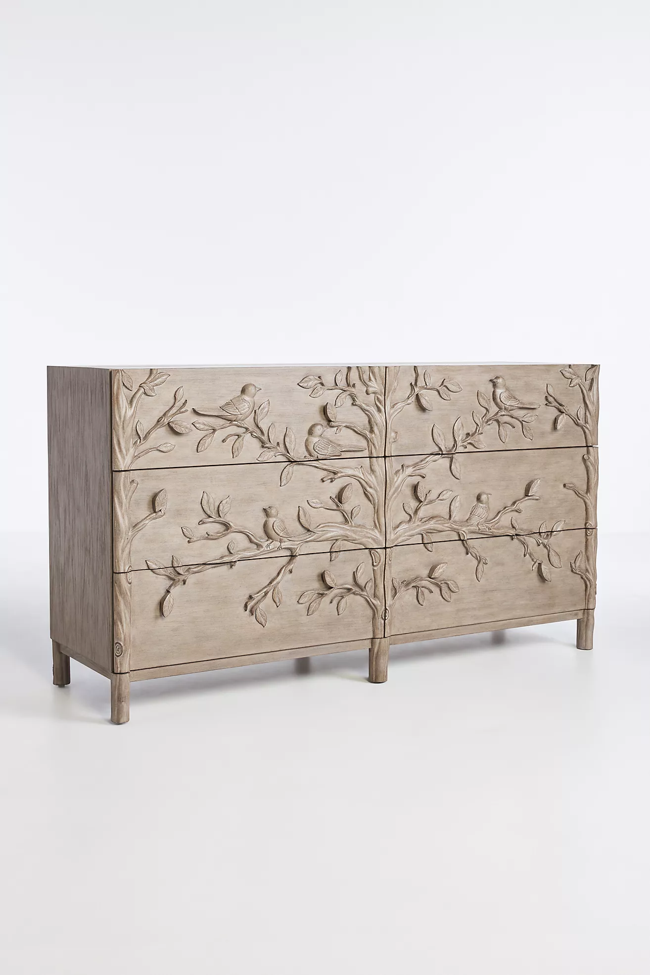 Online Designer Bedroom Handcarved Ornithology Six-Drawer Dresser