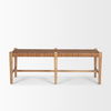Shane Brown Wood with Woven Brown Leather Bench, Benche by Mercana, 52" length x 16.5" width x 18.75" height thumbnail 5