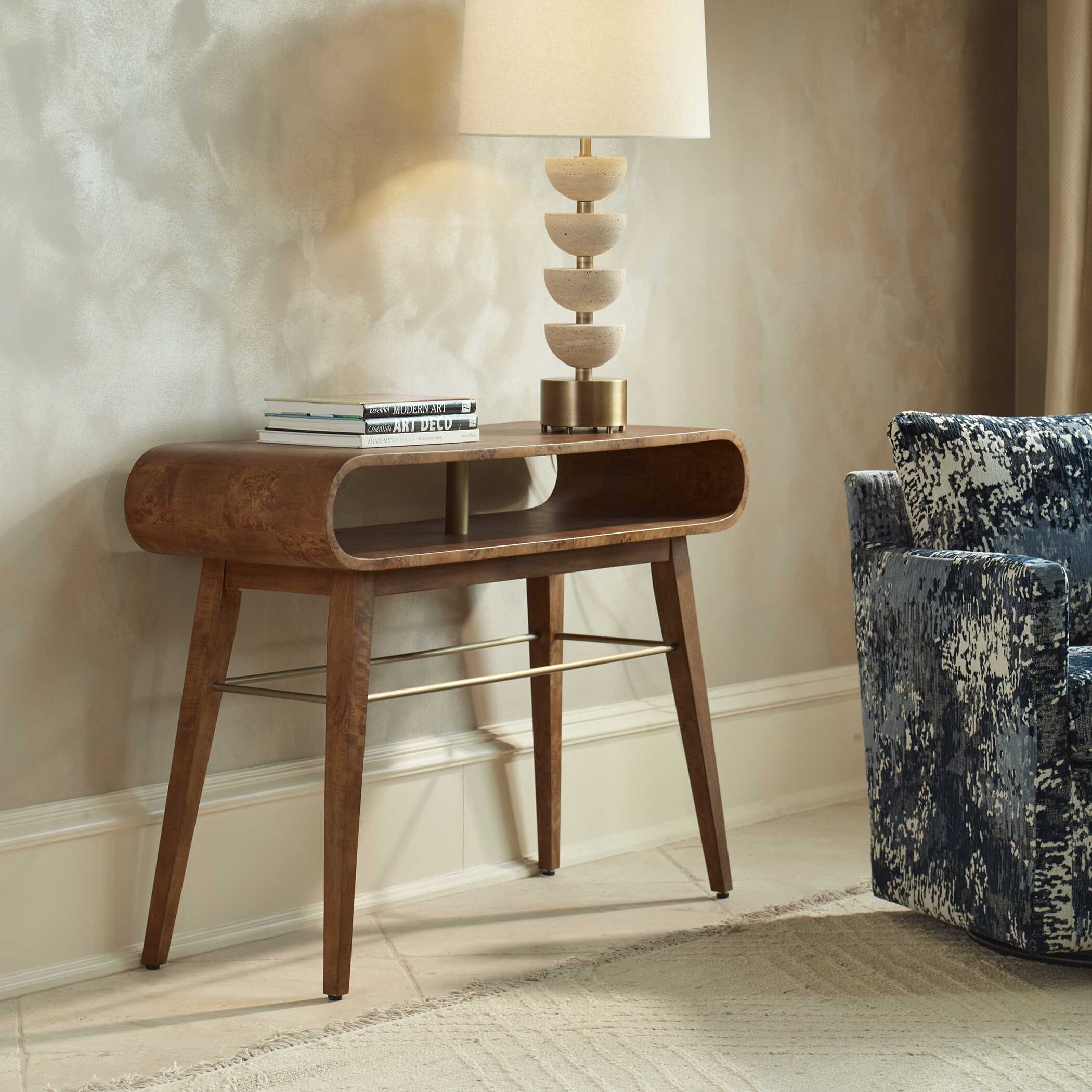 Ledger Mid-Century Console Table, Furniture by Uttermost, 46" width x 32" height x 16" depth View 8