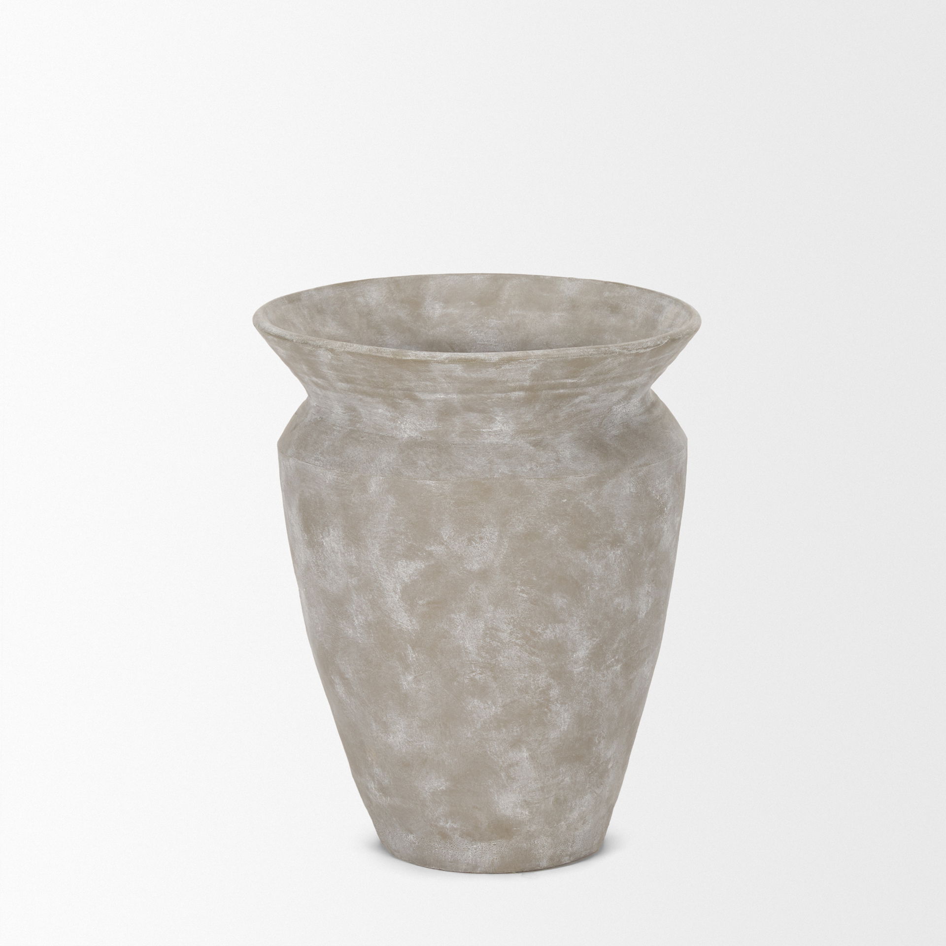 Utari Short Gray Brown with White Detailing Ceramic Floor Vase large image 