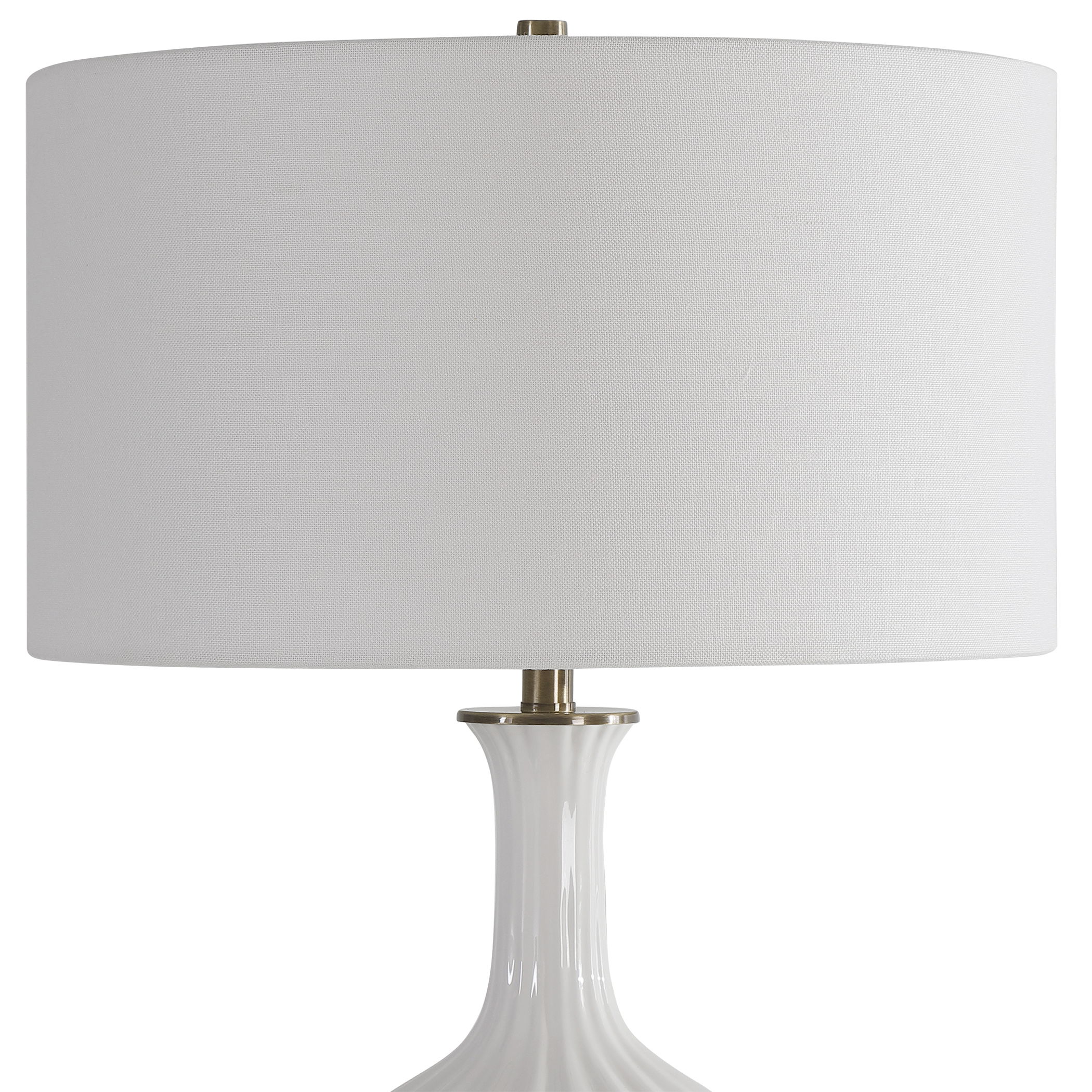 Strauss White Ceramic Table Lamp large image 