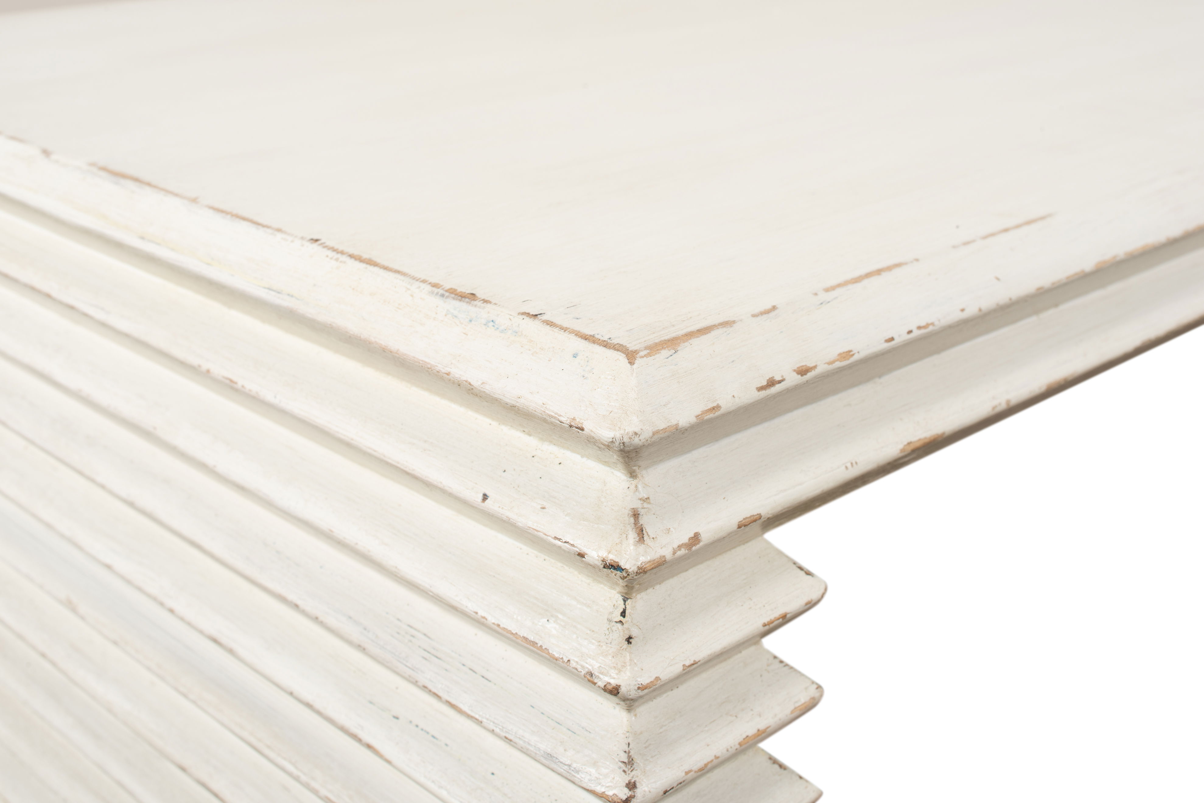 Stacked Cocktail Table, Antique White, Coffee Table by Sarreid, 55" length x 26" width x 18" height View 8