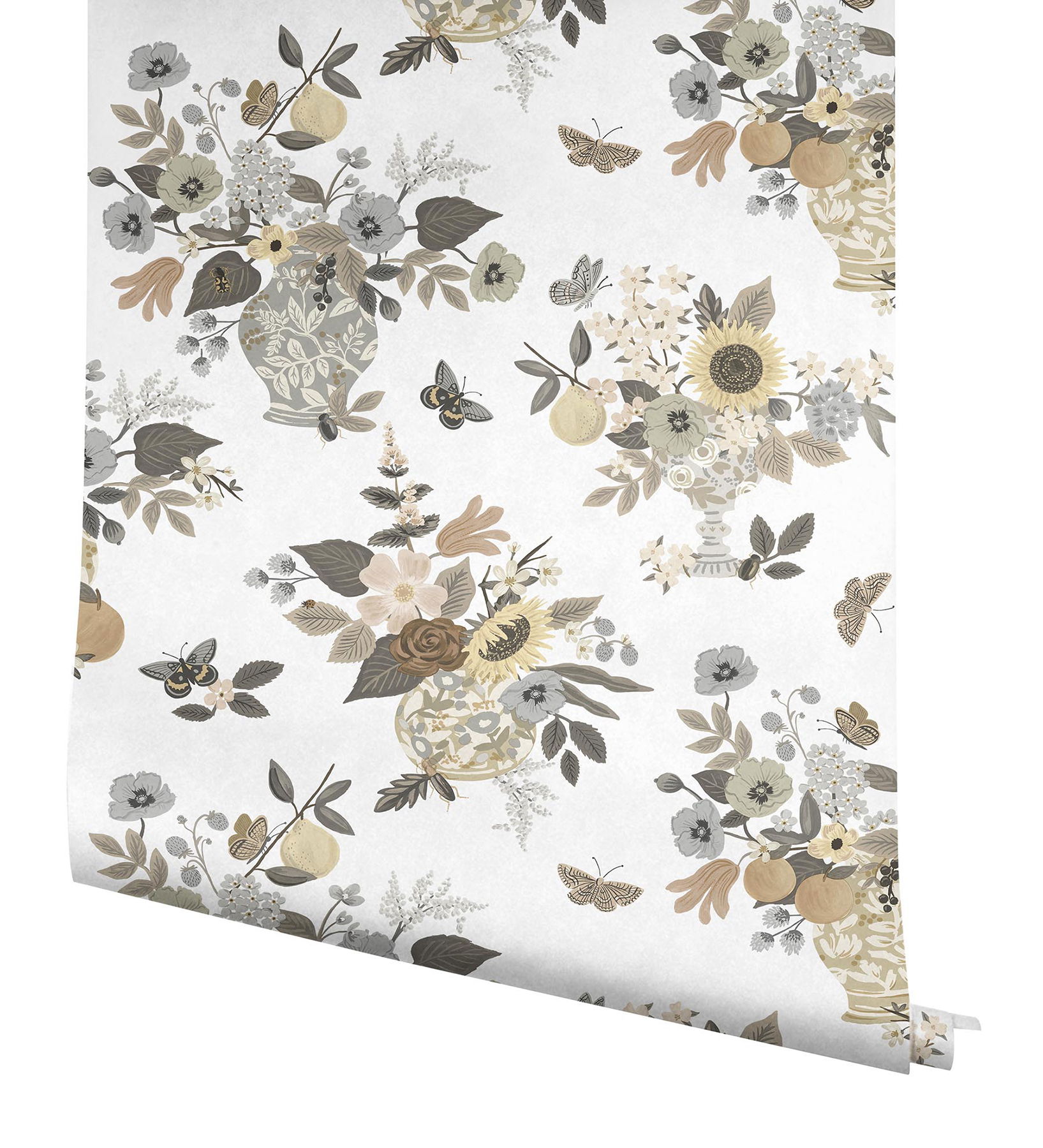 Flower Studies Linen Wallpaper large image 