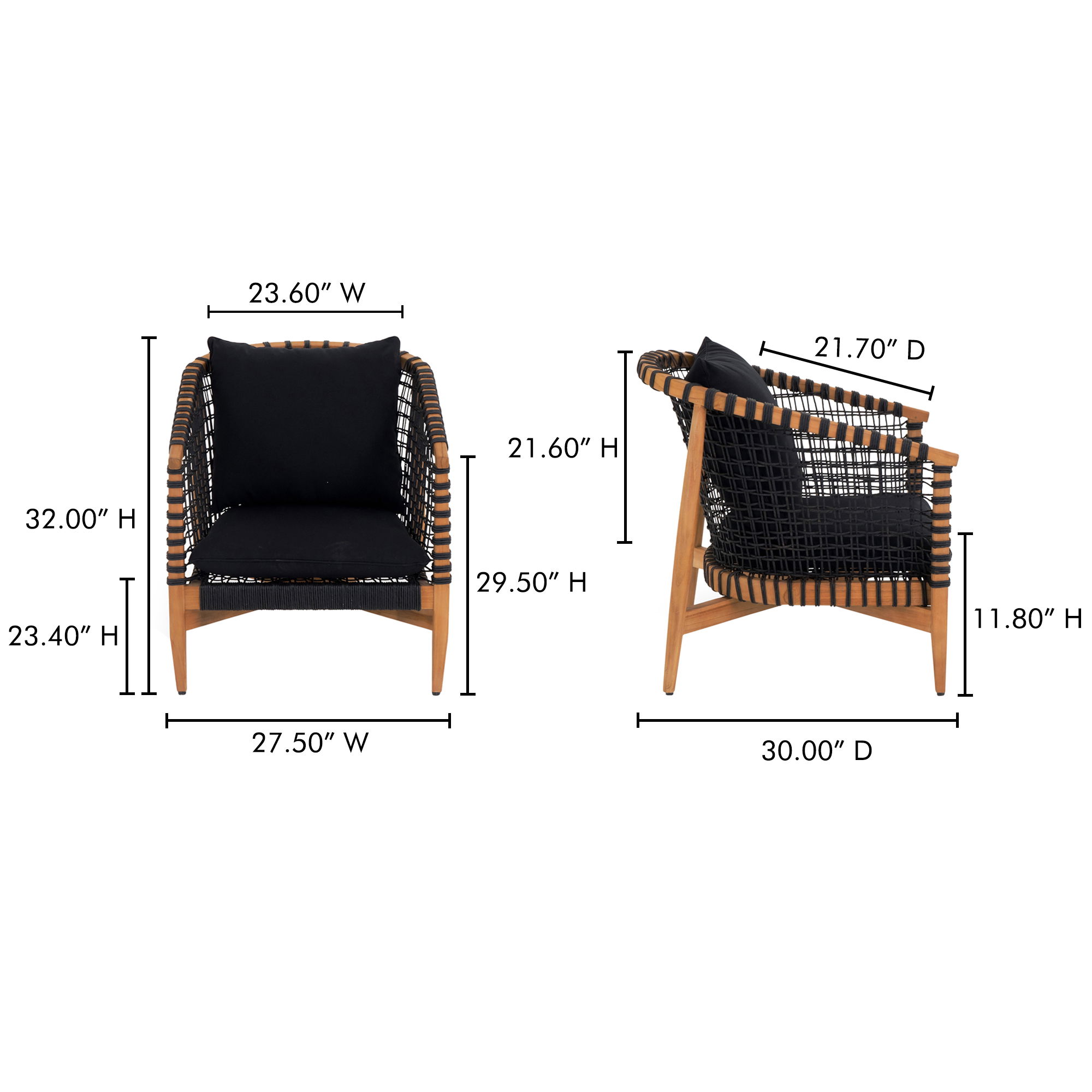 Kuna Outdoor Lounge Chair Black large image 