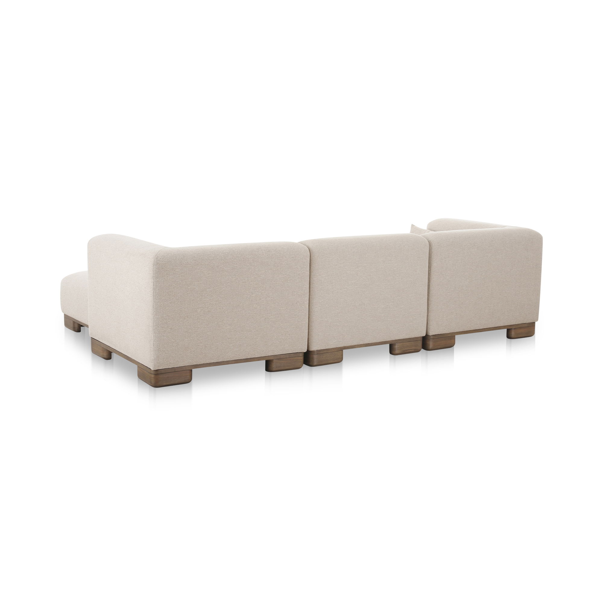 June Lounge Modular Sectional Oatmeal, Sectional Sofa by Moe's Home, 115" width x 30" height x 75" depth View 5
