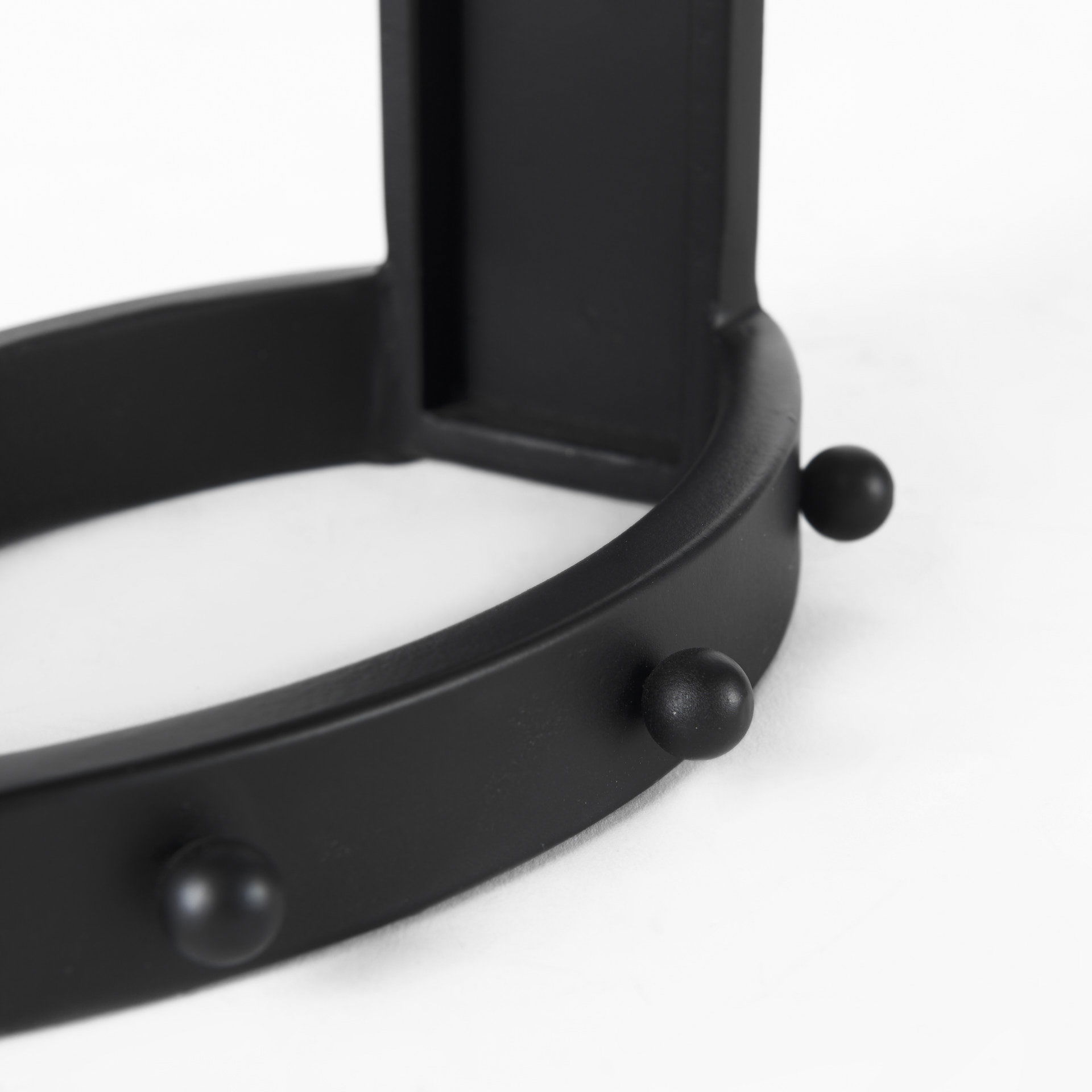 Marian  Black Studded  Table Clock, by Mercana, 7.48" length x 5.71" width x 12.99" height View 9