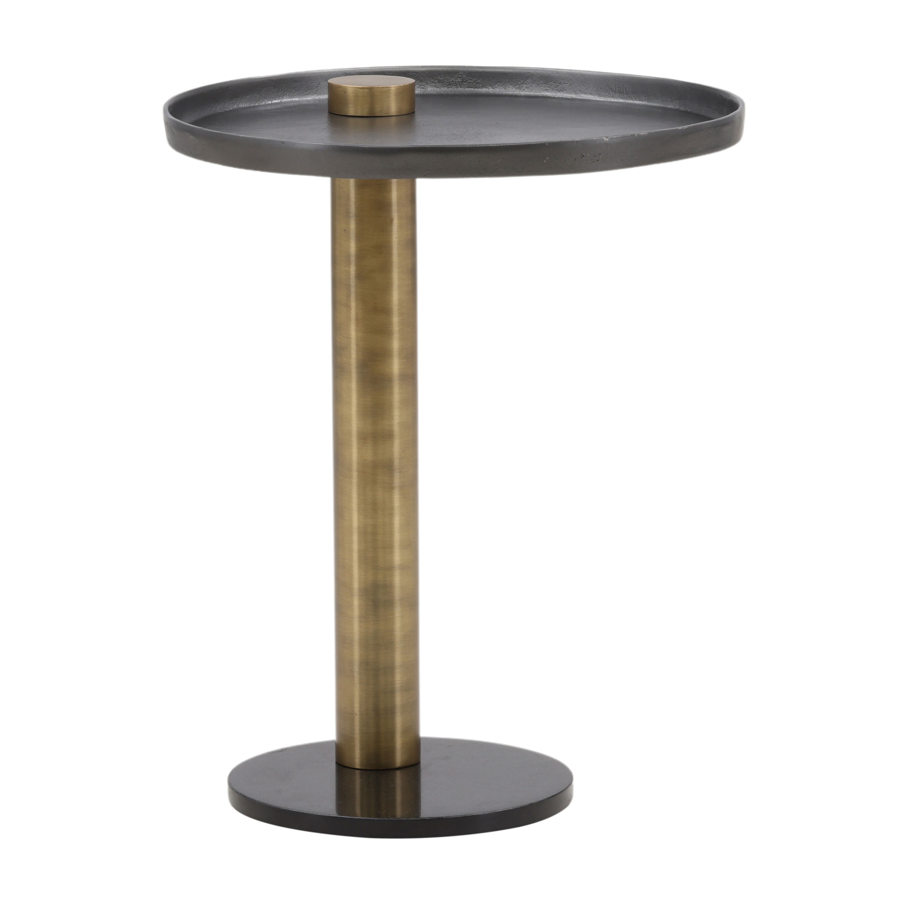 Yara Side Table Gold, Side & End Table by Dovetail, 19.7" width x 24.5" height x 19.7" diameter x 19.7" depth View 1