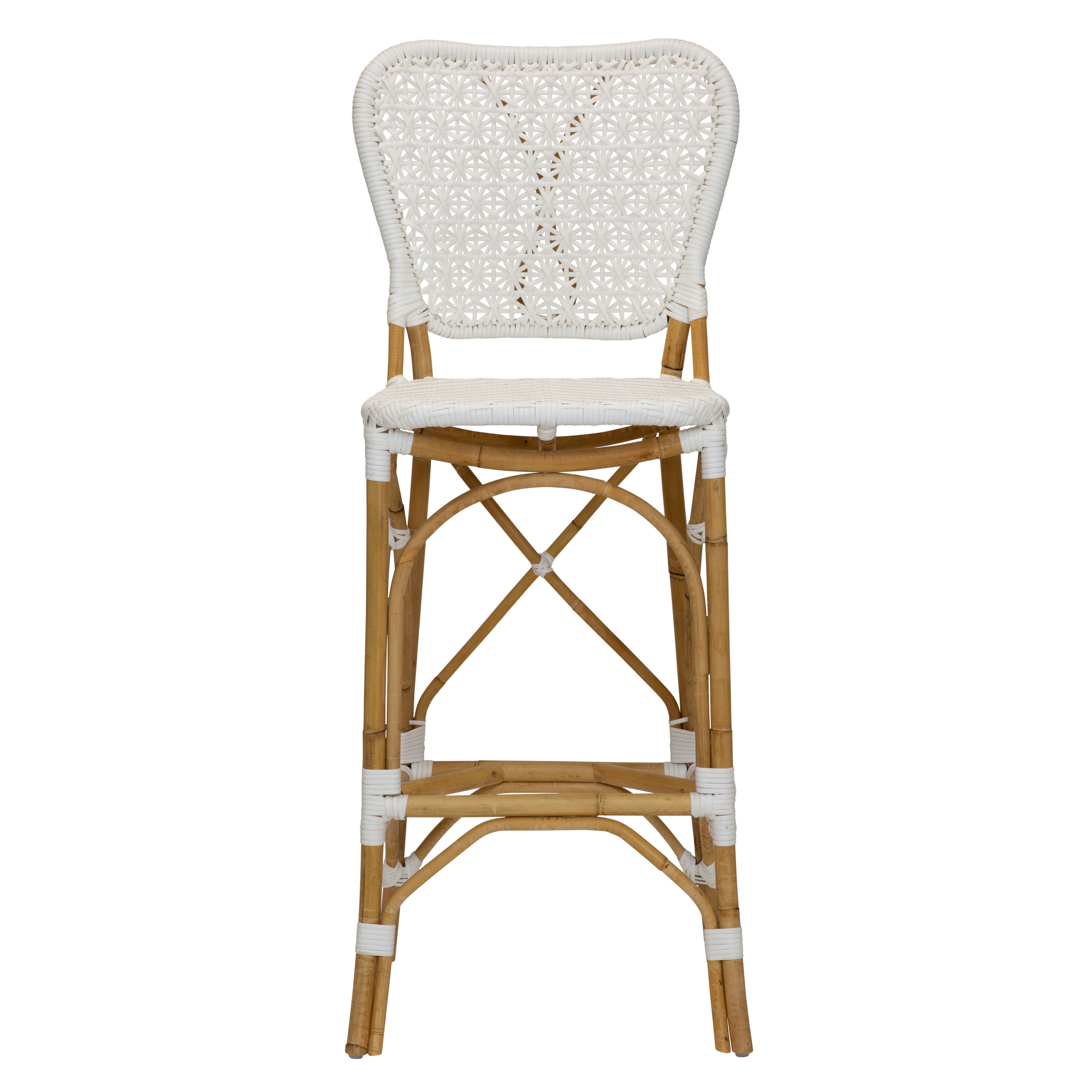 Clemente Bar Stool in Natural/White, Counter & Bar Stool by Woven, 18.5" width x 45.5" height x 19.5" depth View 5