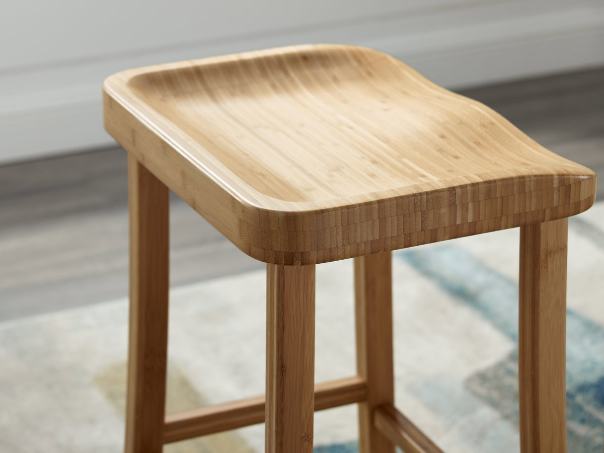 Tulip Bar Height Stool, Caramelized, (Set of 2), Counter & Bar Stool by Greenington, 18" length x 14" width x 30" height View 5