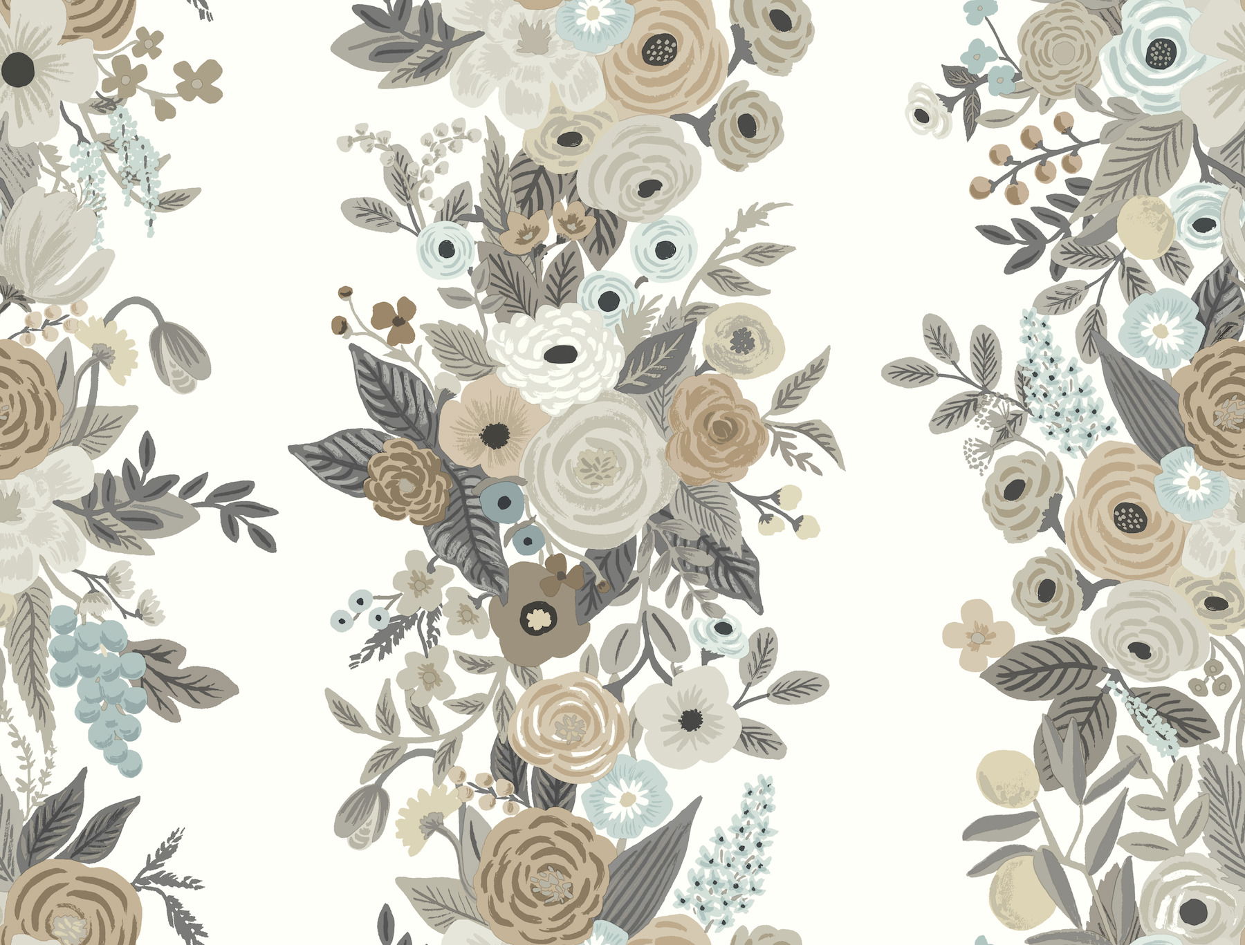 Garden Party Trellis White & Brown Wallpaper large image 