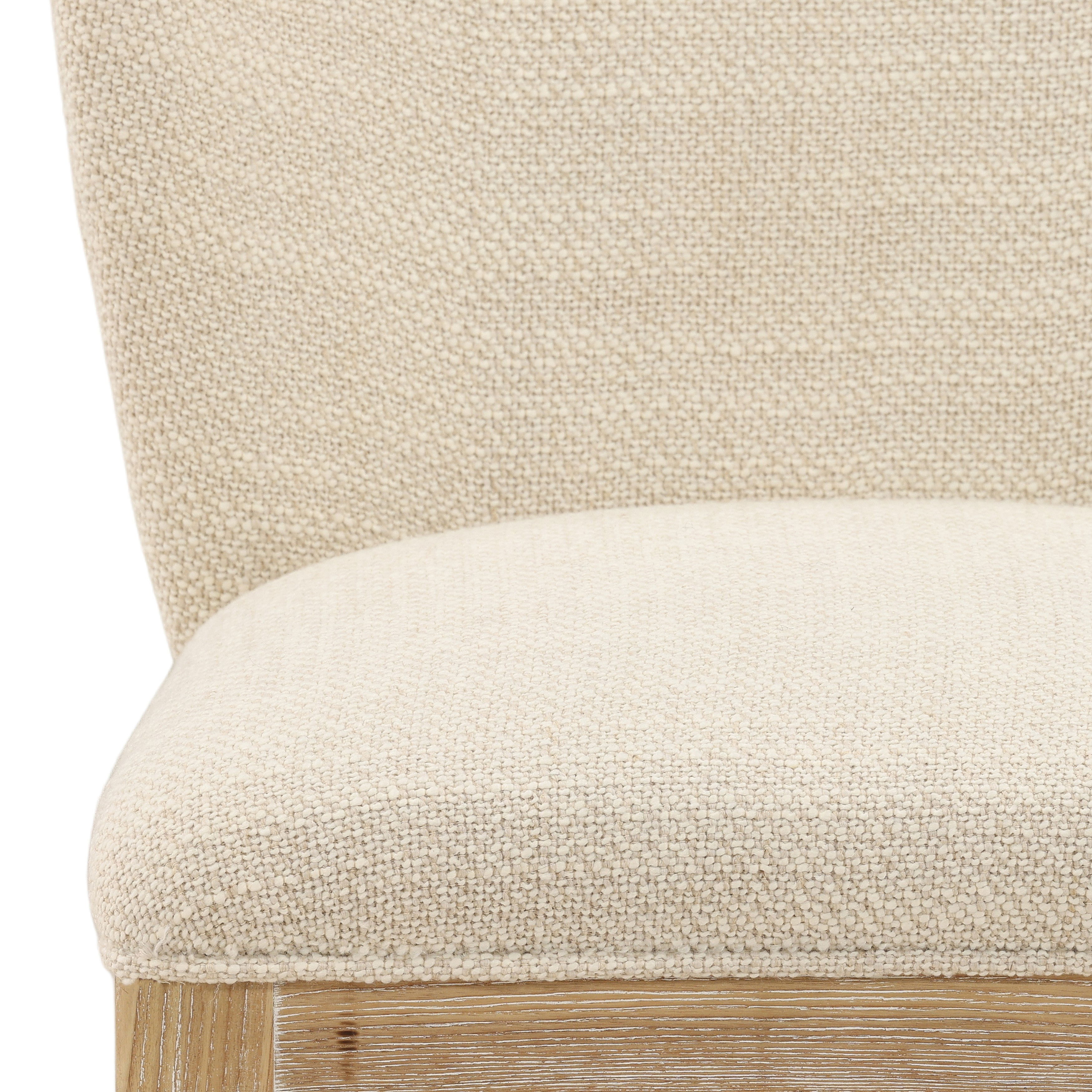 Kaelin Dining Chair Oatmeal, by Dovetail, 19" width x 34.5" height x 23" depth View 6