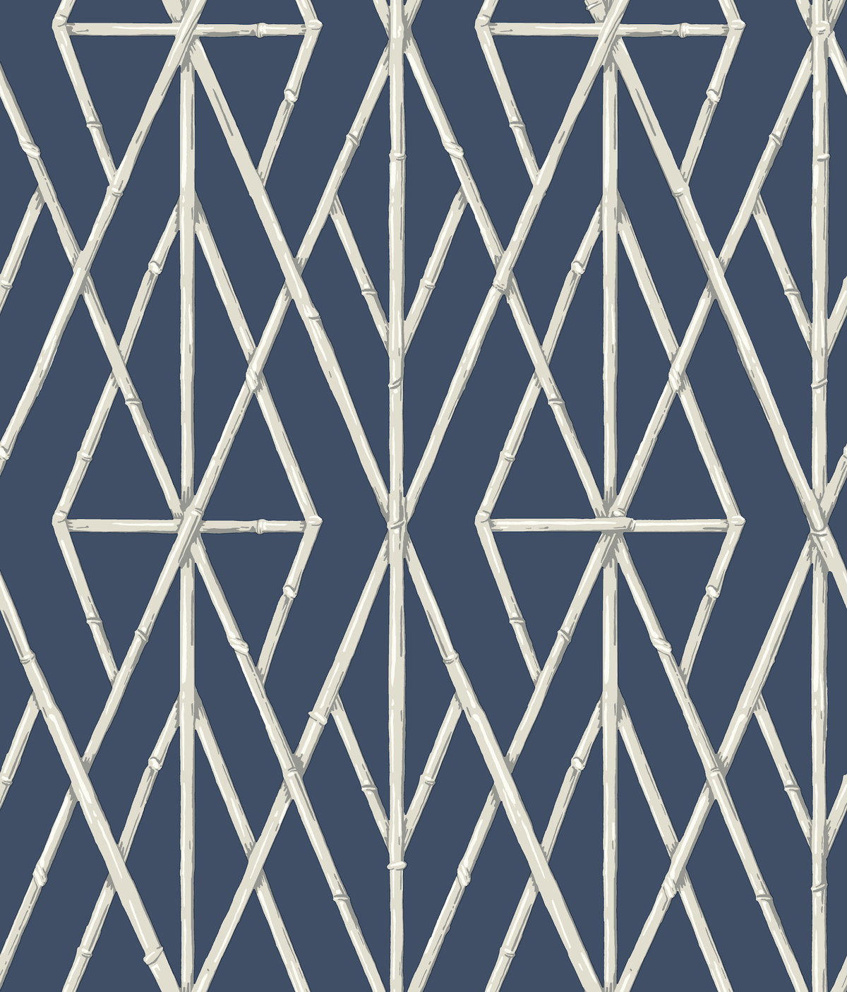 Riviera Bamboo Trellis Navy Wallpaper, by York Wall, 33' length x 1'8.5" width x 0.02" depth