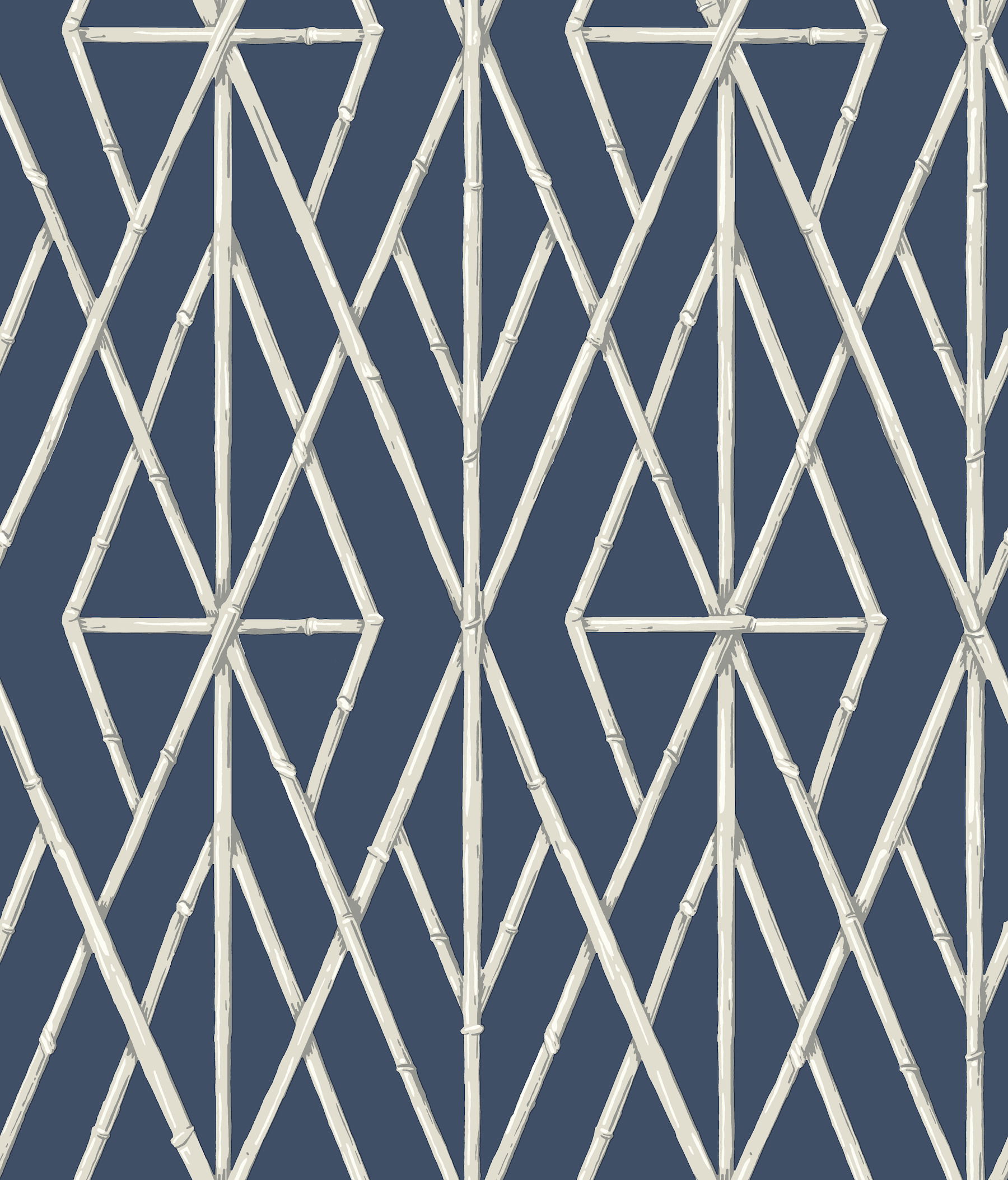 Riviera Bamboo Trellis Navy Wallpaper large image 