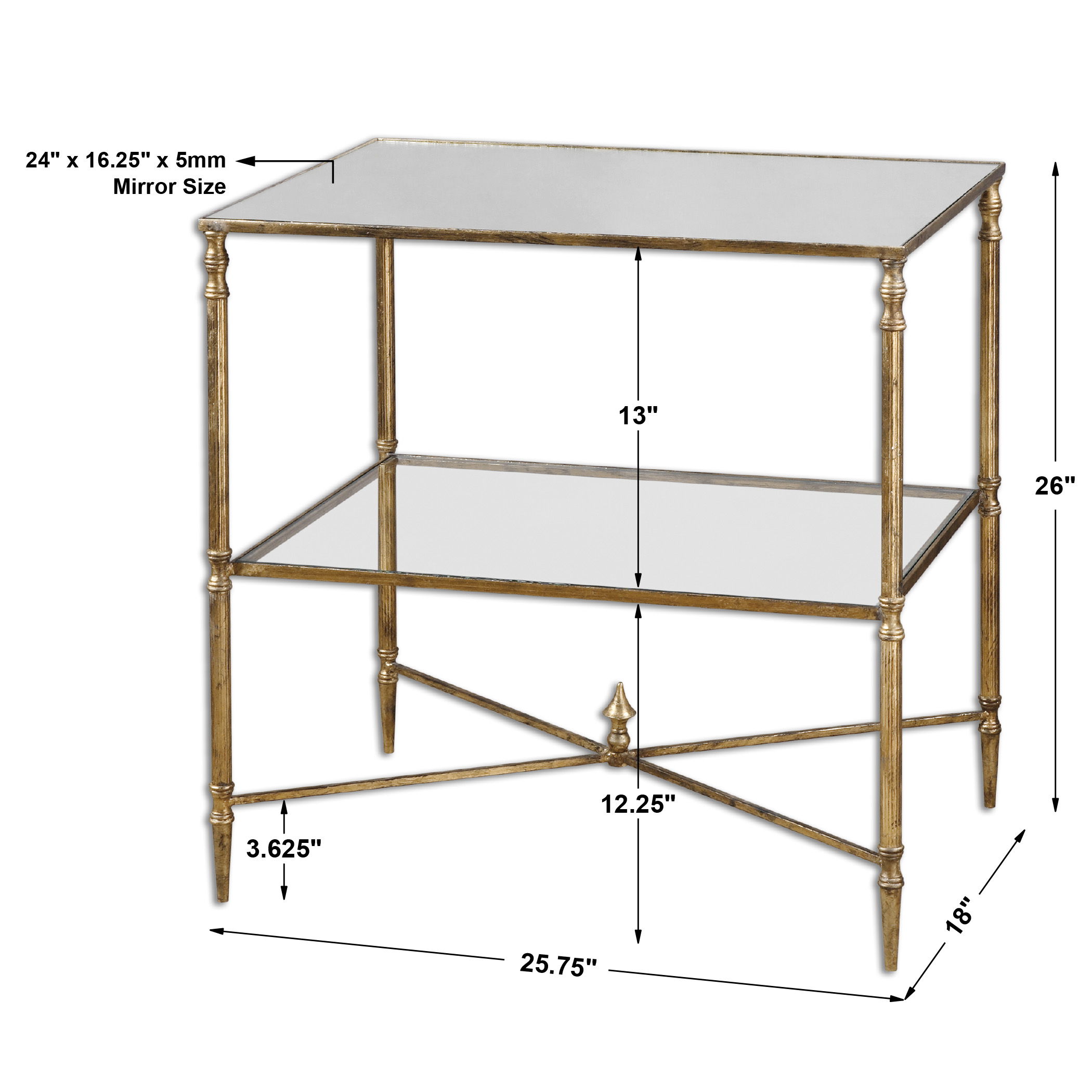 Henzler Mirrored Glass Lamp Table large image 