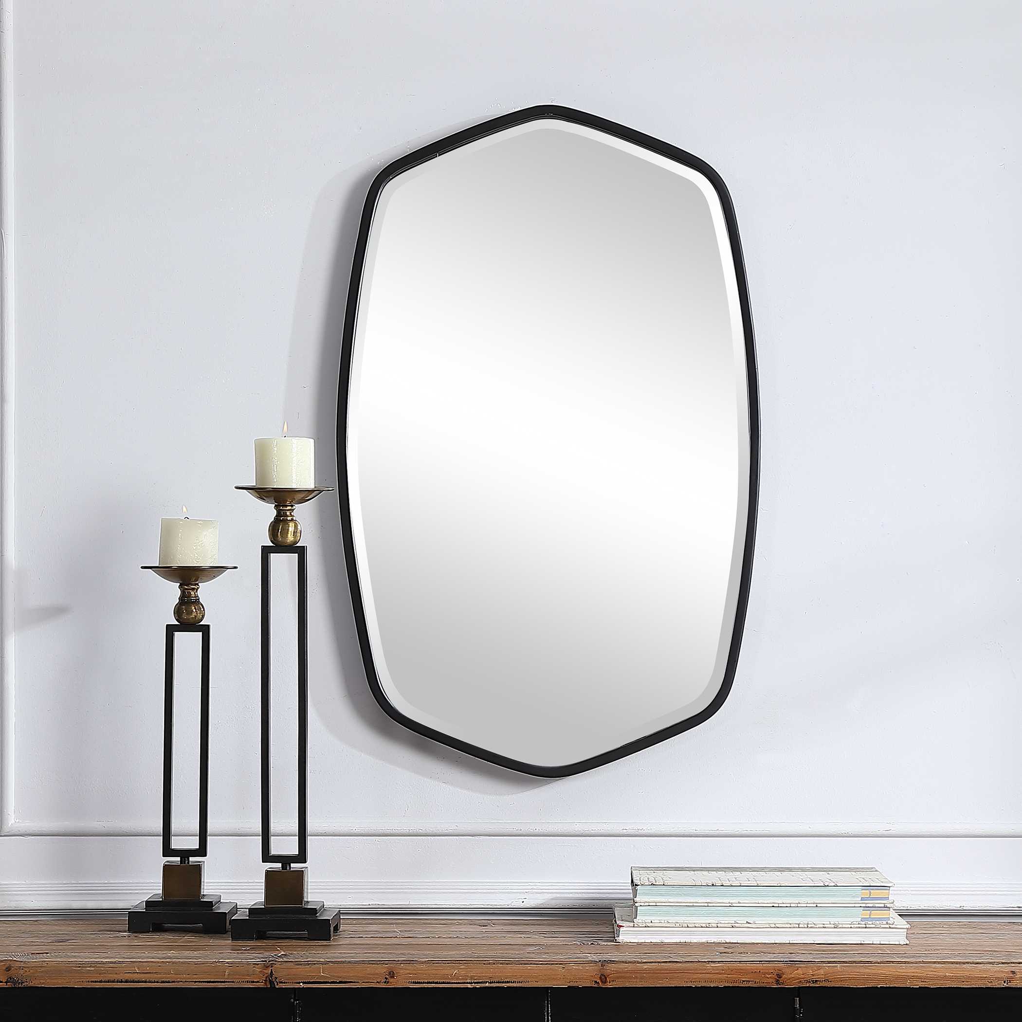 Duronia Black Iron Mirror, by Uttermost, 22.25" width x 36.13" height x 1.75" depth View 7