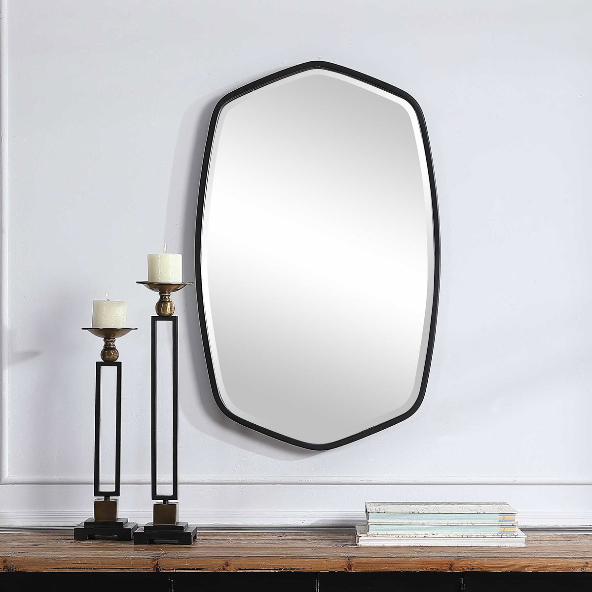 Duronia Black Iron Mirror, by Uttermost, 22.25" width x 36.13" height x 1.75" depth View 7