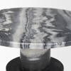 Taite Solid Dark Gray Marble Pedestal Accent Table, Side & End Table by Mercana, 16" length x 16" width x 20" height thumbnail 6