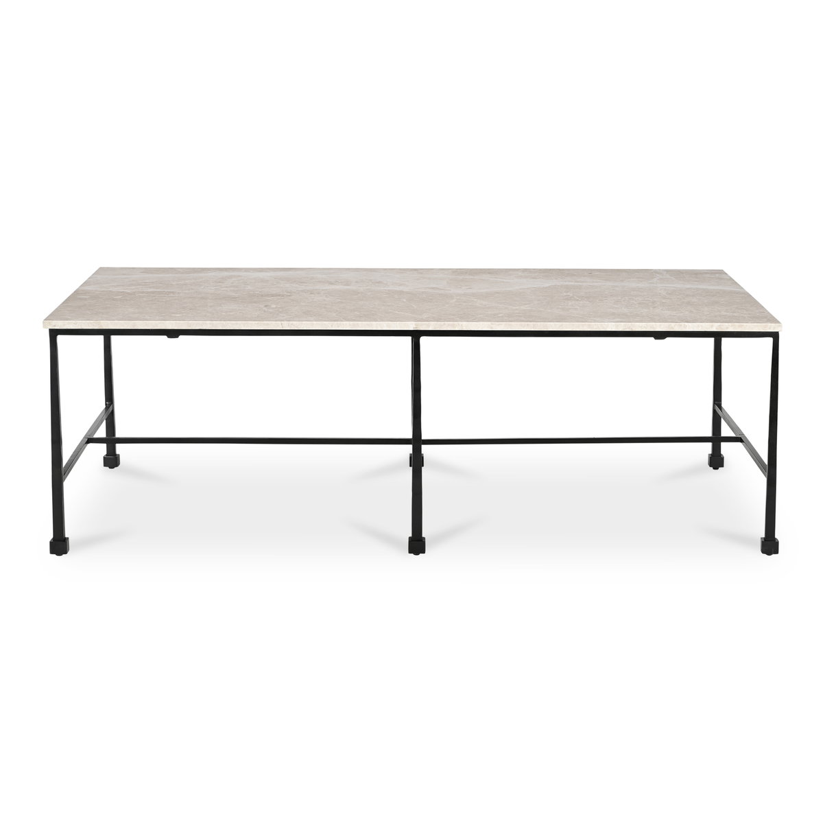 River Coffee Table Botticino Marble, by Moe's Home, 52.5" width x 17" height x 27.5" depth View 1