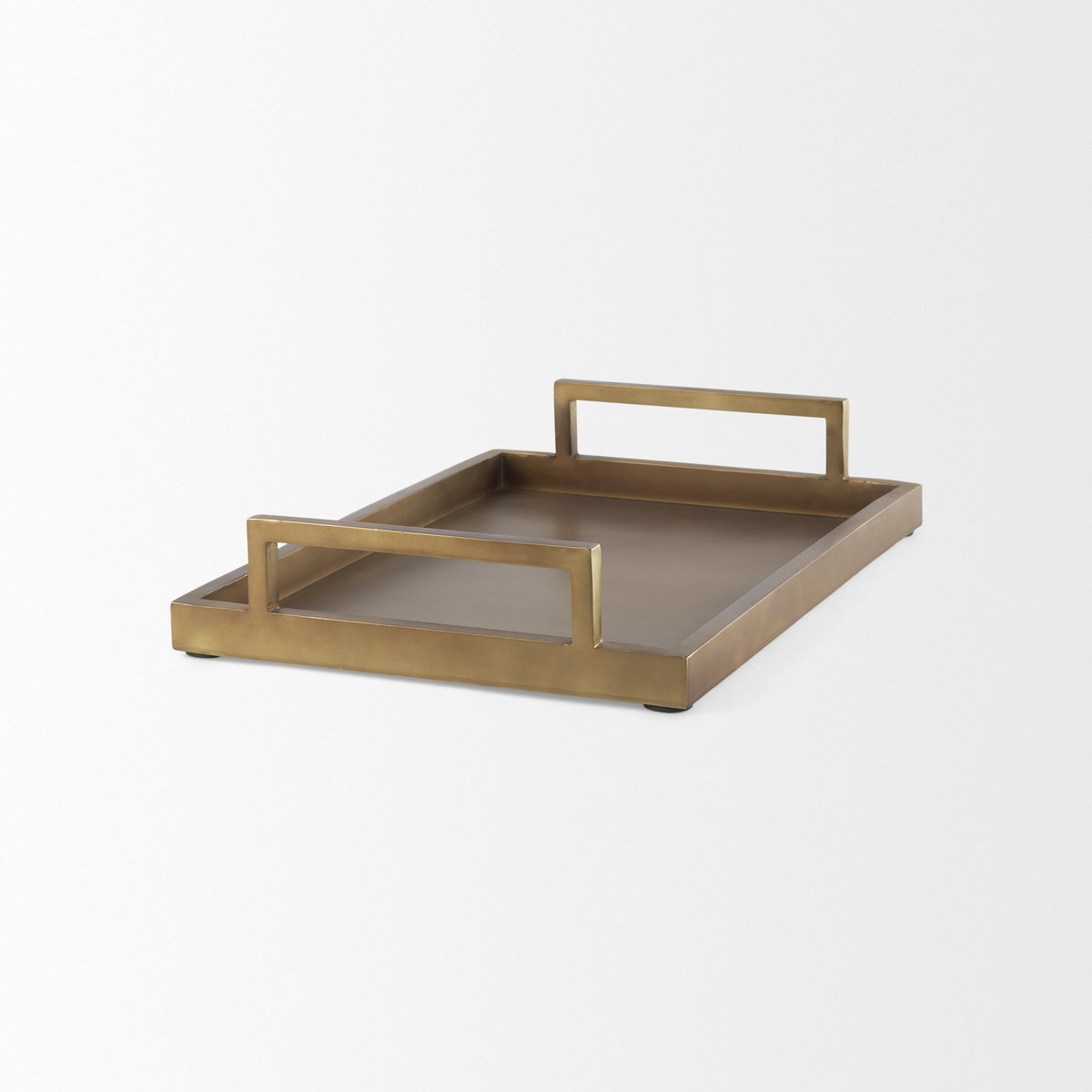 Shay Aluminium Tray - Medium, Decorative Tray by Mercana, 17" length x 12" width x 3" height View 9