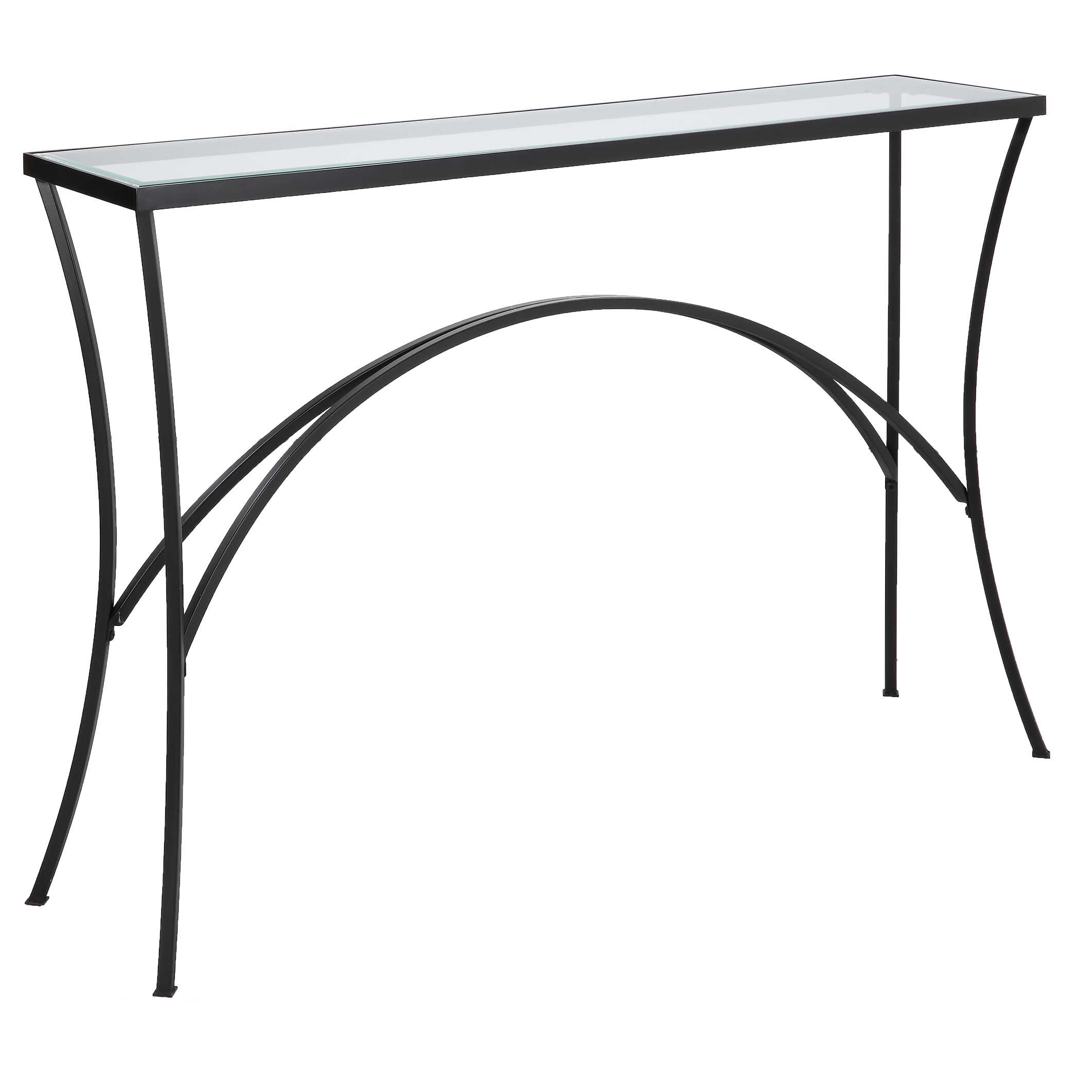 Alayna Black Metal & Glass Console Table Alayna Black Metal & Glass Console Table large image