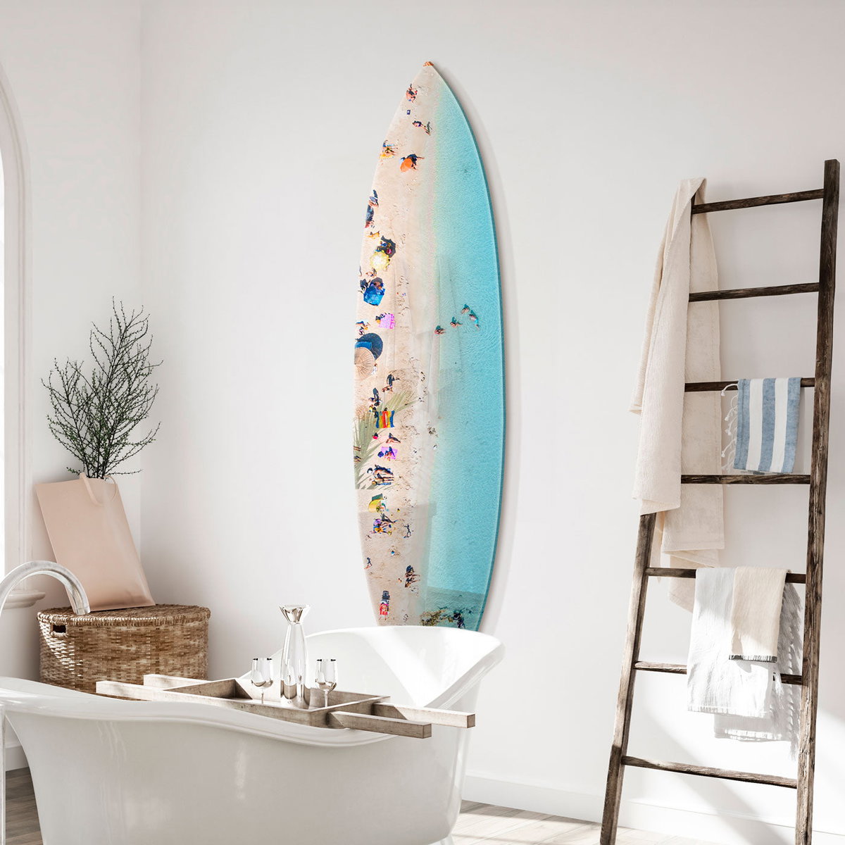 Italian Summer Surfboard (No Embellishment), Art by Oliver Gal,  18x76 View 6