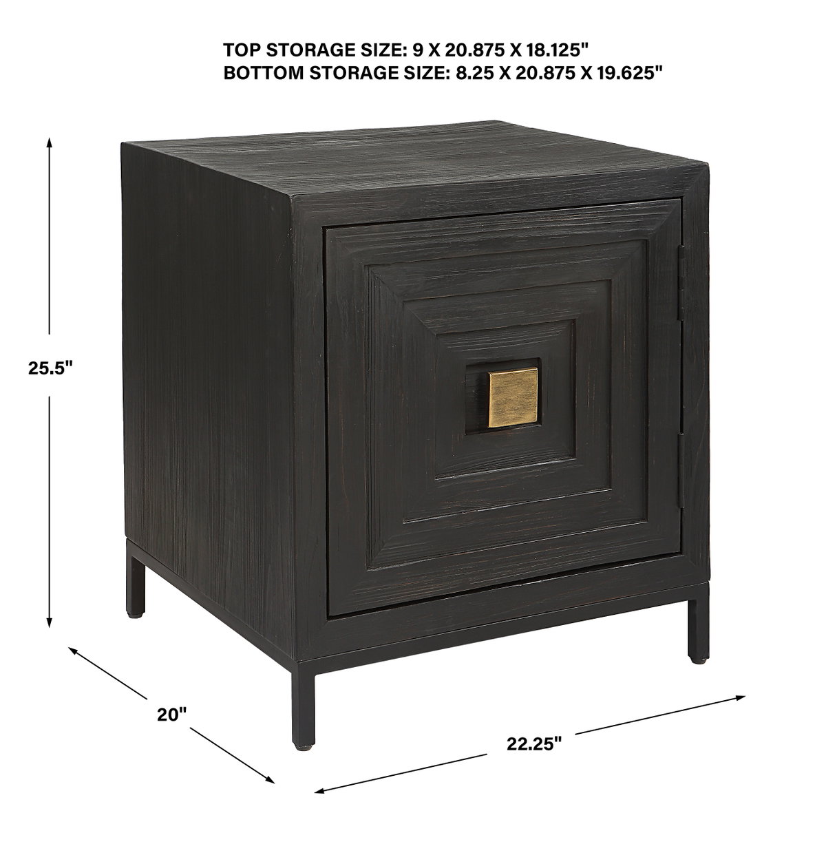 Aiken Geometric Cabinet / End Table, Side & End Table by Uttermost, 22.25" width x 25.5" height x 20" depth View 3