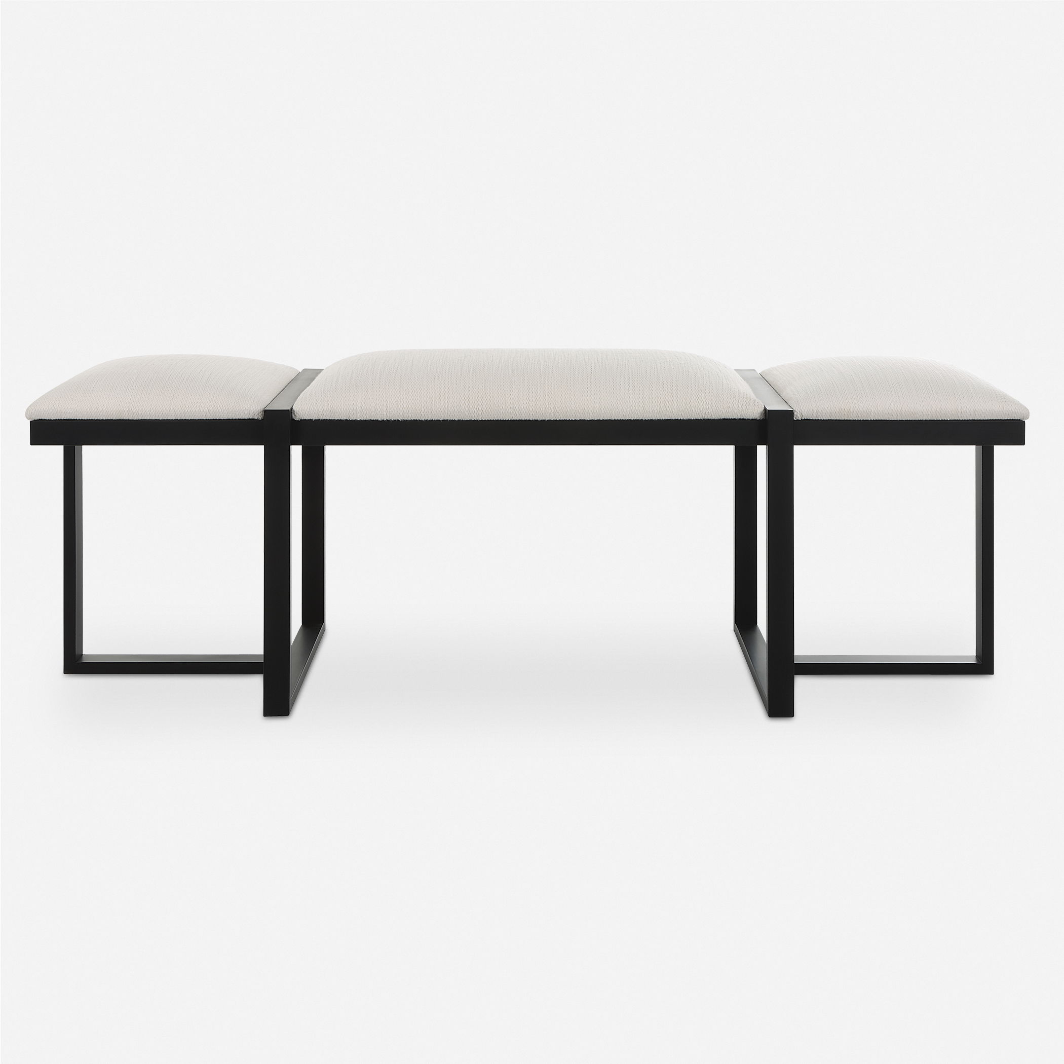 Triple Cloud Modern Upholstered Bench large image 