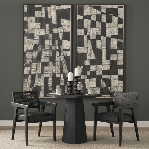 Maxine Hexagonal Black Wood Foyer Table