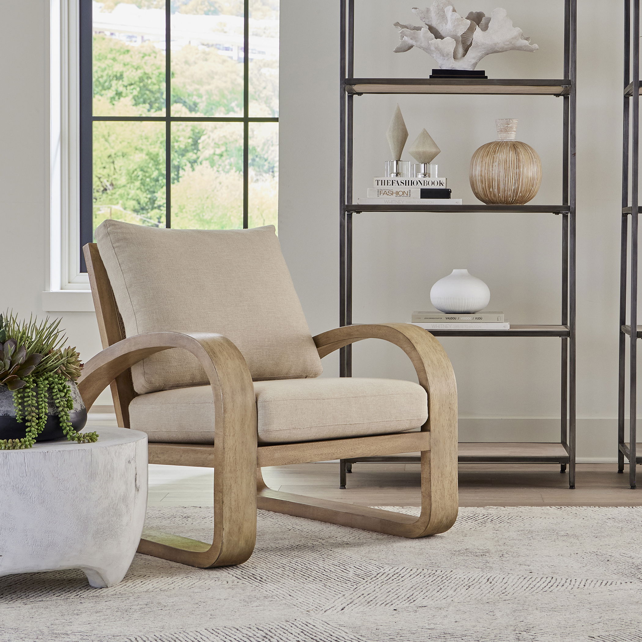 Barbora Wooden Accent Chair large image 