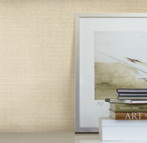 Tatami Weave Cream Wallpaper