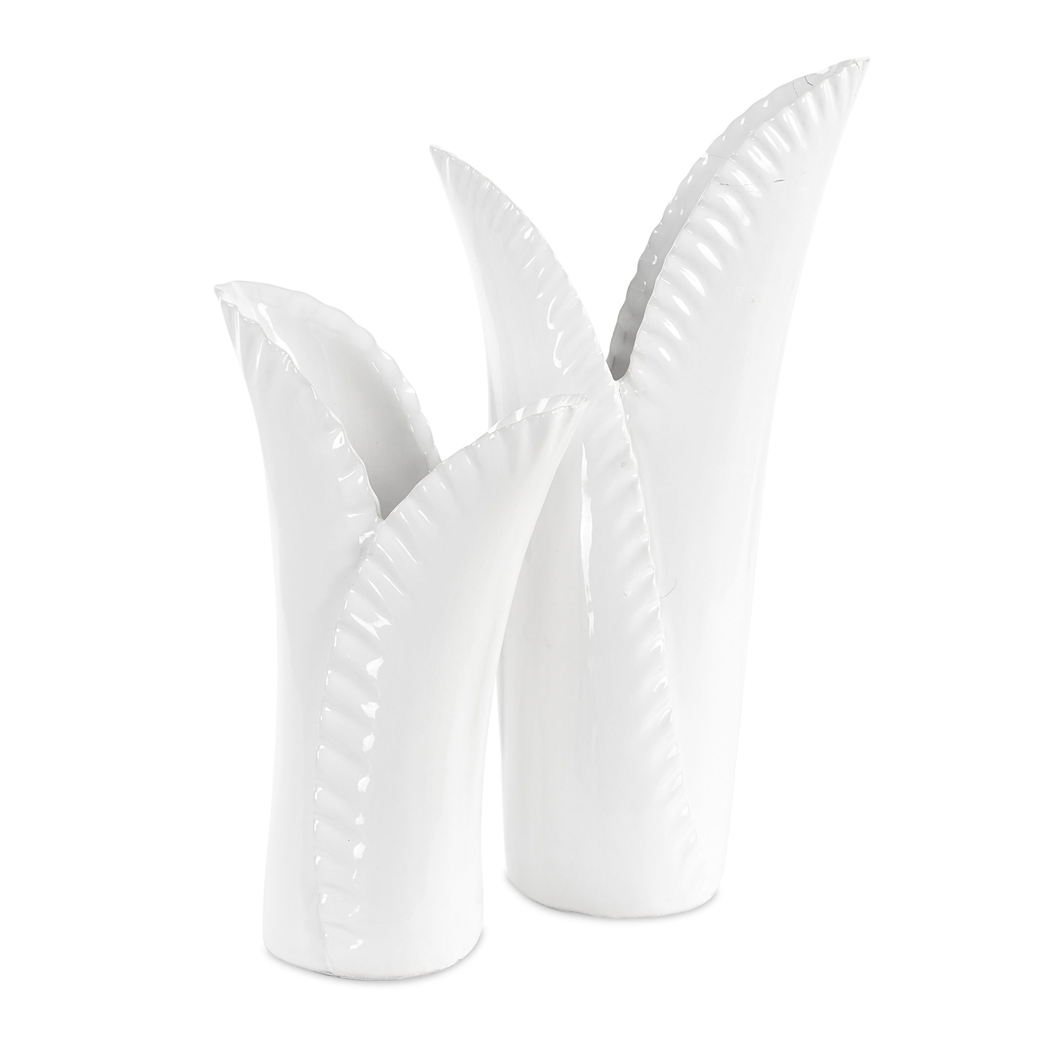 Leafscape White Vases Set/2 large image 