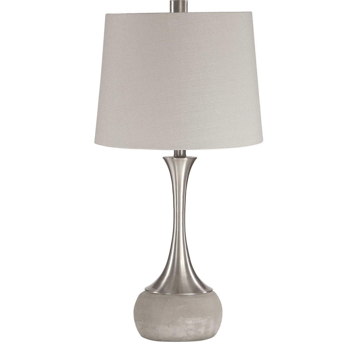 Niah Brushed Nickel Lamp, by Uttermost, 14" width x 27.75" height x 14" depth View 6