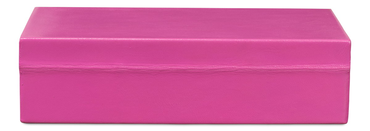 Gatsburg Shagreen Box  Pink  Set Of 2, by Sarreid, 6" length x 1' width x 3" height View 3