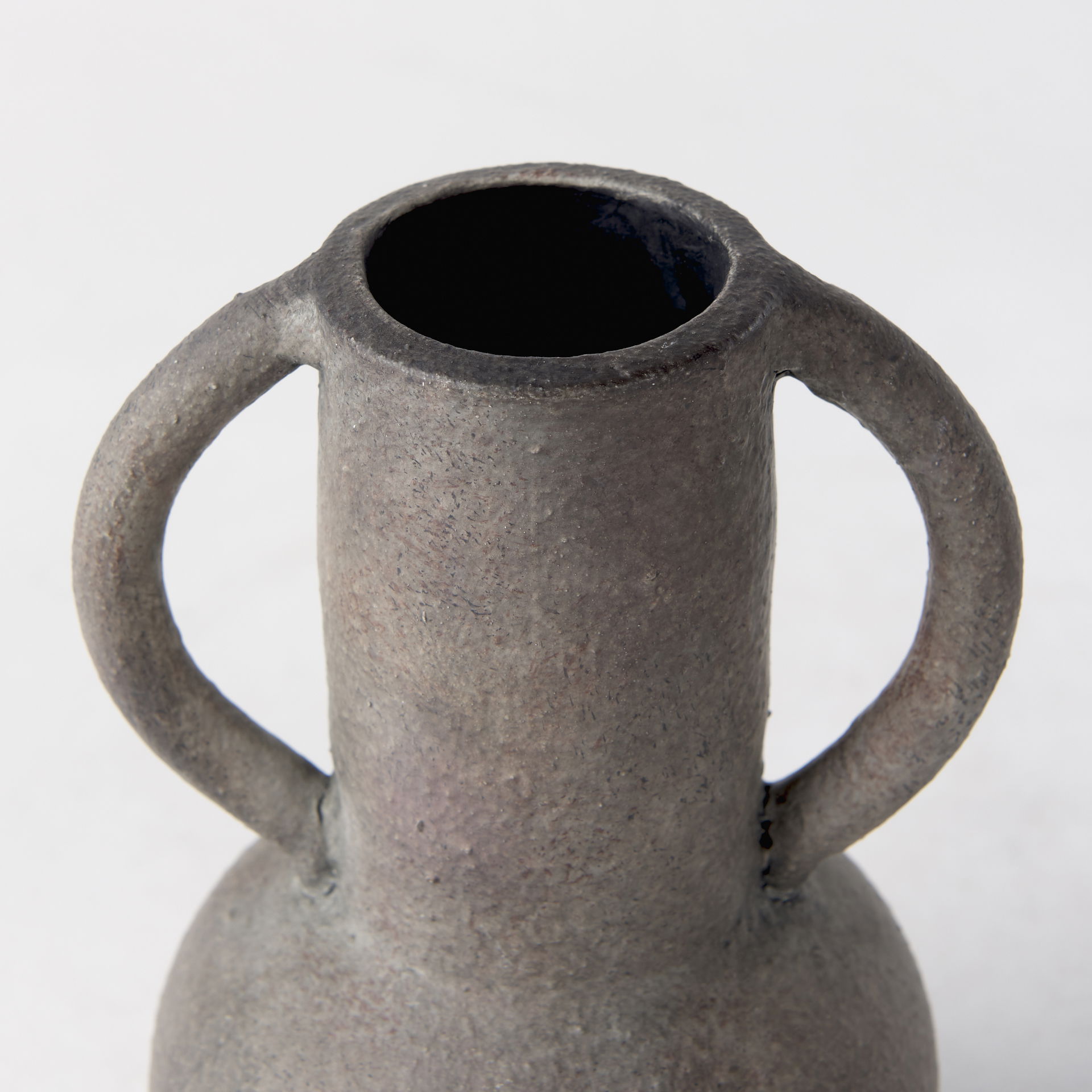 Armani 6.7H Brown-Gray Double Ear Vase, by Mercana, 4.92" length x 4.13" width x 6.69" height View 7