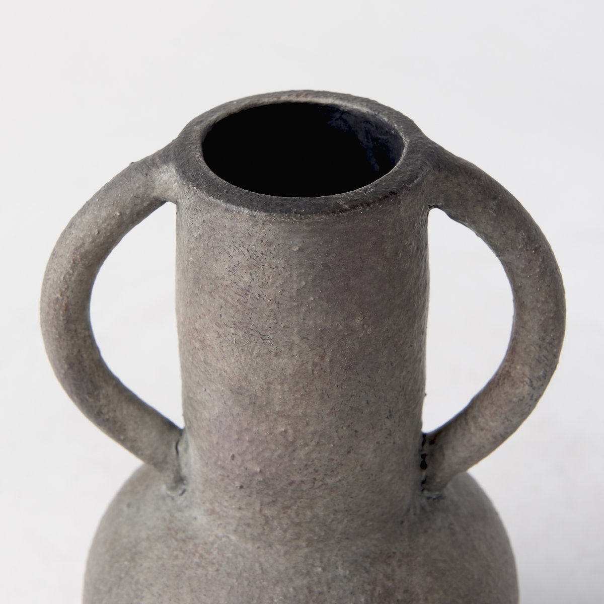 Armani 6.7H Brown-Gray Double Ear Vase, by Mercana, 4.92" length x 4.13" width x 6.69" height View 9