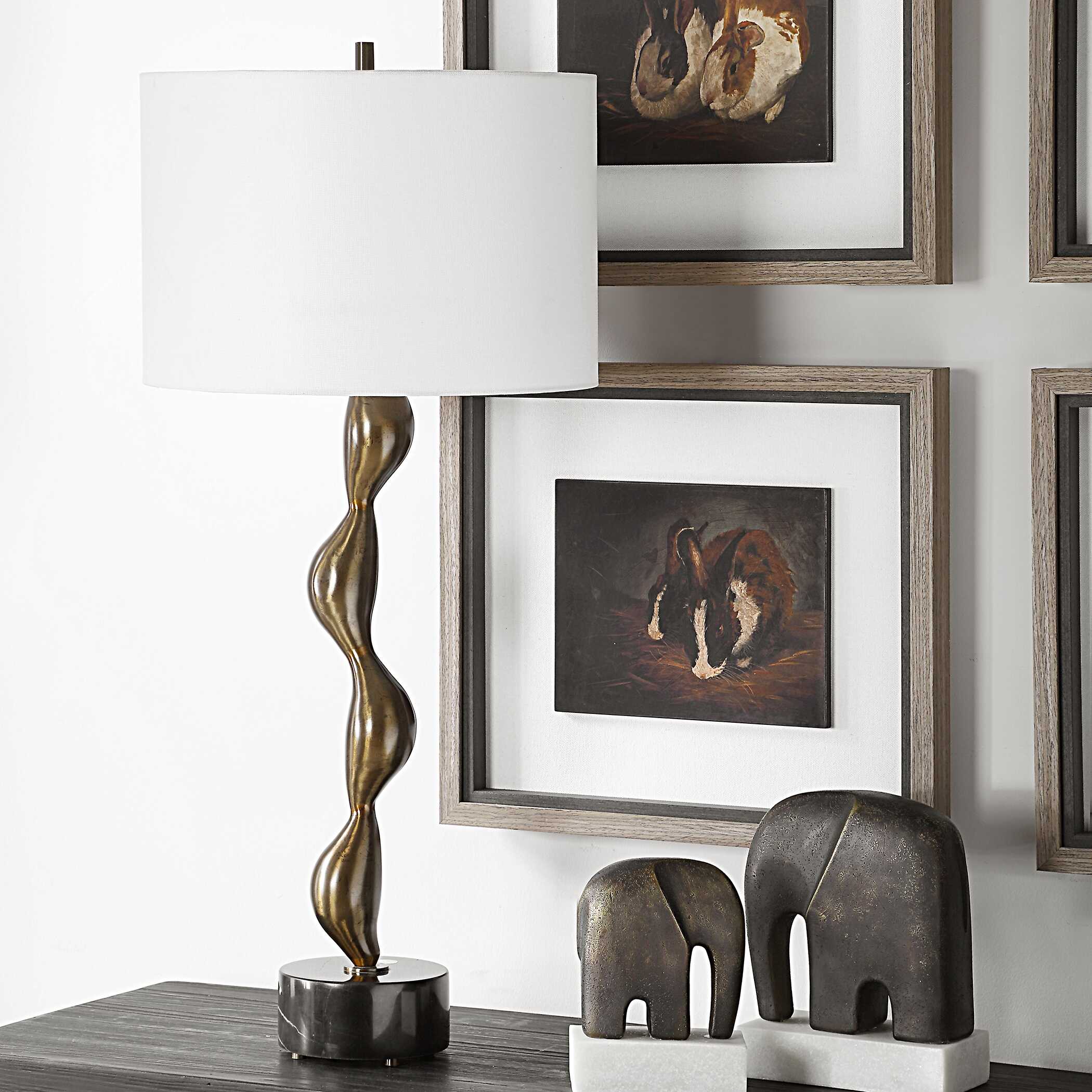 Remolino Bronze Table Lamp, by Uttermost, 15" width x 32.75" height x 15" depth View 4